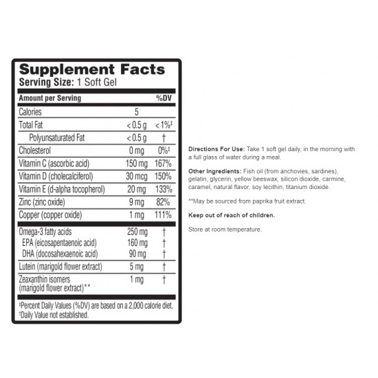 <新包裝>Bausch & Lomb Ocuvite 50+ 博士倫 護眼維生素/葉黃素  150顆易吞軟膠囊