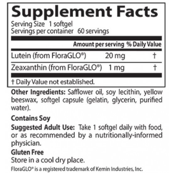 Doctor's Best Lutein 葉黃素 20mg*60粒軟膠囊