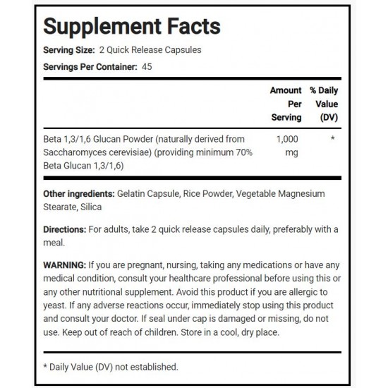 PipingRock Beta 1,3/1,6-D-Glucan 1000mg 90顆 /β-葡聚醣  4瓶一組 