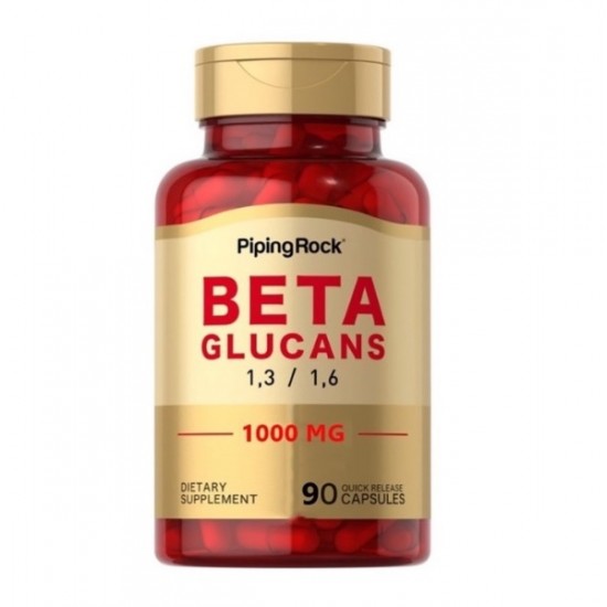 PipingRock Beta 1,3/1,6-D-Glucan 1000mg 90顆 /β-葡聚醣  4瓶一組 