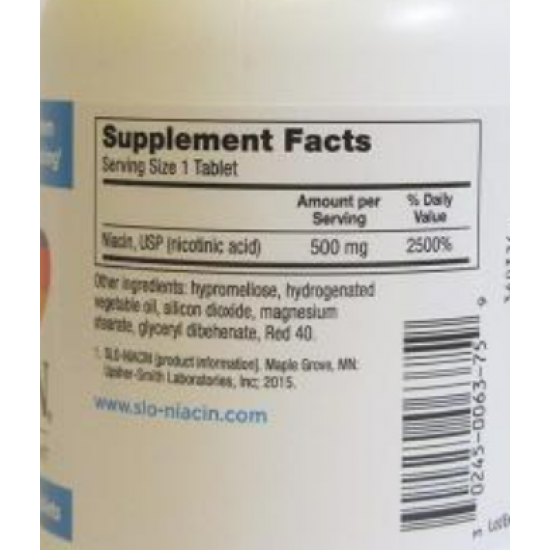 Slo-Niacin 500MG*175顆 菸鹼酸(維他命B3) 長效緩釋劑