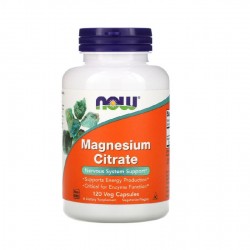 Now Magnesium Citrate 檸檬酸鎂  120顆膠囊 素食可